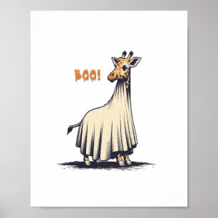 Cute Giraffe Boo Halloween Kostuum Dierenpark Lief Poster