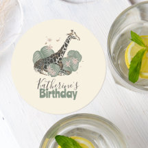 Cute Giraffe Botanical Animal Birthday Party