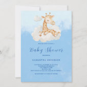 Cute Giraffe Boy Baby shower Invitation (Devant)