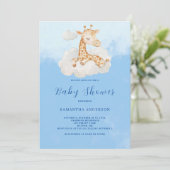 Cute Giraffe Boy Baby shower Invitation (Debout devant)
