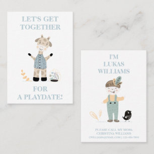 Cute Giraffe boys Playdate MMammie Calling Card Visitekaartje