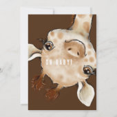 Cute Giraffe Brown Baby shower Invitation Kaart (Achterkant)