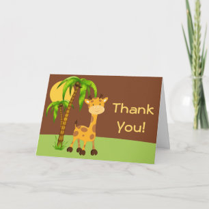 Cute Giraffe Carte de remerciements