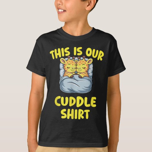 Cute Giraffe Couple This Is Our Cuddle  T-shirt (Voorkant)