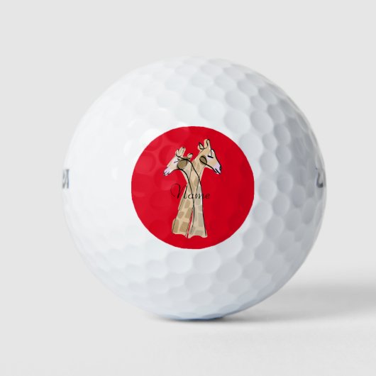 Cute Giraffe Couple Thunder_Cove Golfballen (Voorkant)