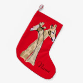 Cute Giraffe Couple Thunder_Cove Kleine Kerstsok (Voorkant (Hangend))
