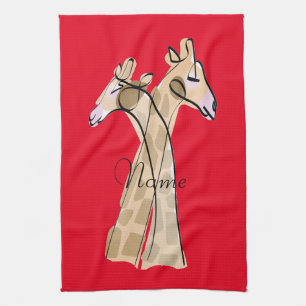 Cute Giraffe Couple Thunder_Cove Theedoek