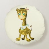 Cute Giraffe Coussin rond (Dos)