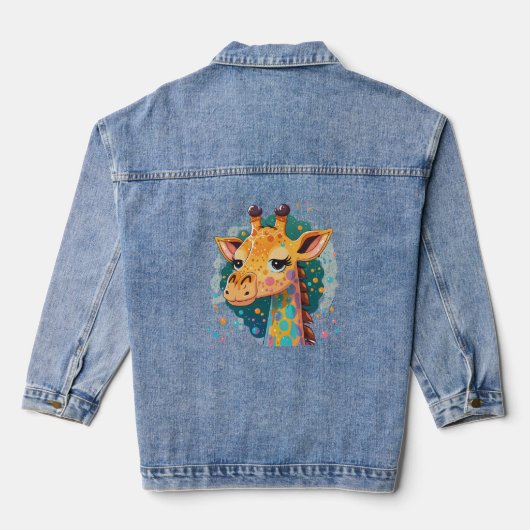 Cute Giraffe Denim Jacket (Achterkant)