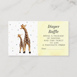 Cute Giraffe Diaper Raffle Baby shower Ticket