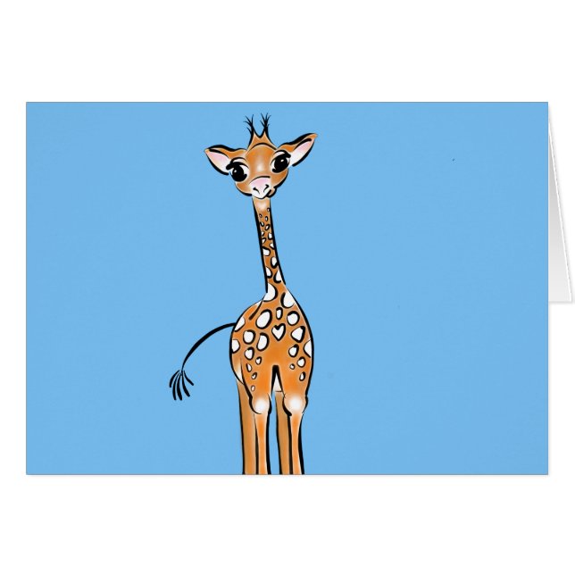 Cute Giraffe drawing, safari animals (Devant horizontal)