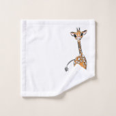 Cute Giraffe drawing, safari animals (Gant de toilette)