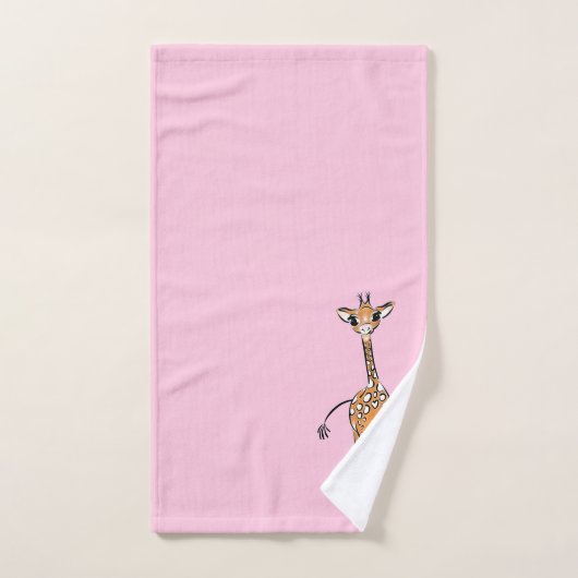 Cute Giraffe drawing, safari animals (Serviette à main)