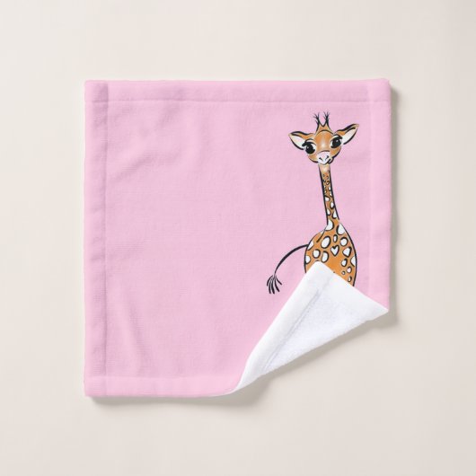 Cute Giraffe drawing, safari animals (Gant de toilette)