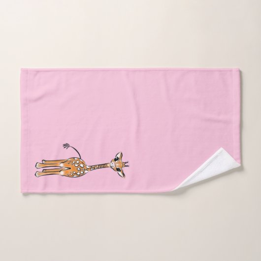 Cute Giraffe drawing, safari animals (Serviette à main)
