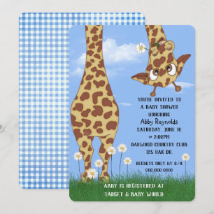 Cute Giraffe en Daisy Baby shower Kaart