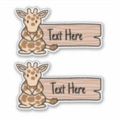 Cute Giraffe Étiquette (Devant)