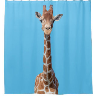 Cute giraffe face douchegordijn