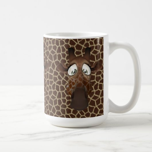 Cute Giraffe faceit Animal Fur Pattern Mok (Rechts)