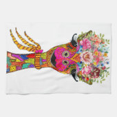 Cute Giraffe Floral Couronne Serviette de cuisine (Horizontal)