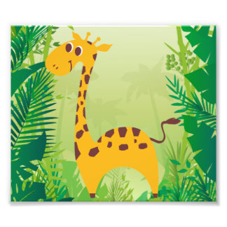 Cute Giraffe Foto Afdruk