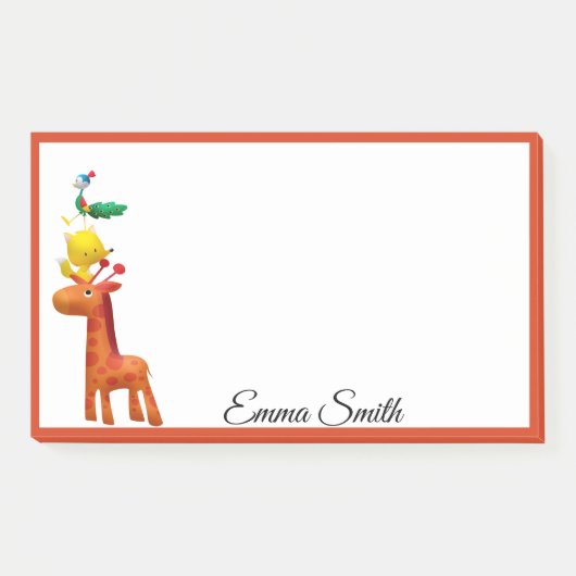 Cute Giraffe Fox Peacock Kawaii Animal Post-it® Notes (Voorkant)