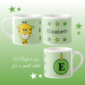 Cute giraffe green yellow with sterren child's espresso kop