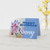 Cute Giraffe Happy Birthday Boys chili Name Card Kaart (Gele Bloem)