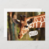 Cute Giraffe Head Hallo Briefkaart (Voorkant / Achterkant)