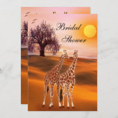 Cute Giraffe Invitation de la douche nuptiale (Devant / Derrière)