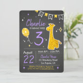 Cute Giraffe | Invitation de tableau de bord d'ann (Debout devant)