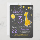 Cute Giraffe | Invitation de tableau de bord d'ann (Devant)