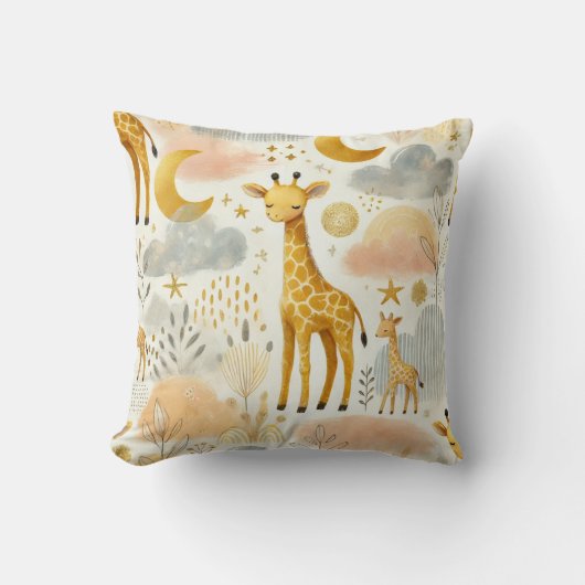Cute Giraffe Jaune Chaleureuse Baby Coussin (Recto)