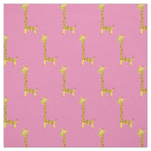 Cute Giraffe Kids Baby Nursery Licht Roze Stof