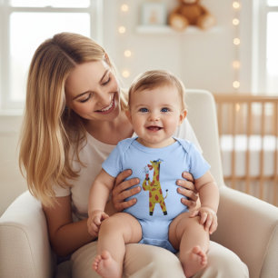 Cute Giraffe Kunstenaar Baby Infant Shower Rompert