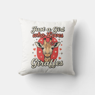 Cute Giraffe Liefhebber Vintage Meisje Shirt Ontwe Kussen