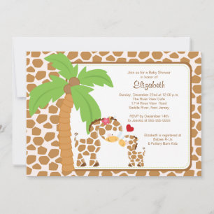 Cute Giraffe Mam & Baby Neutrale Baby shower Kaart