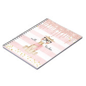 Cute Giraffe met Glasses Wiskunde Teacher Notitieboek (Linkerzijde)