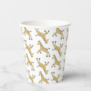 Cute Giraffe Motief Witte Baby Shower Papieren Bek Bekers