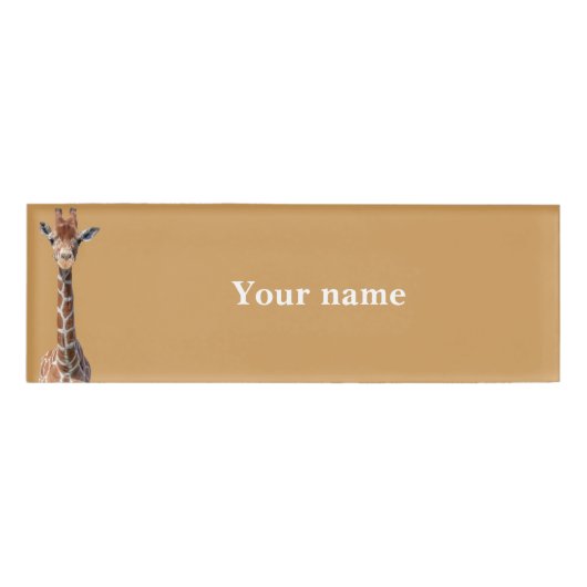Cute giraffe naambadge (Voorkant)