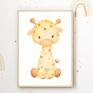 Cute Giraffe Nursery Poster Kinder Room Decor