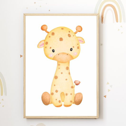 Cute Giraffe Nursery Poster Kinder Room Decor