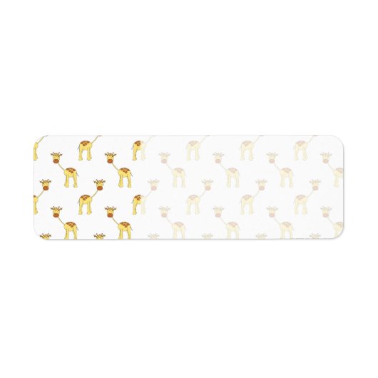 Cute Giraffe Pattern. Etiket (Voorkant)