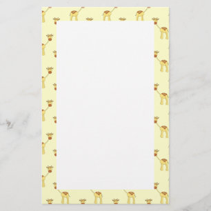 Cute Giraffe Pattern op Yellow. Briefpapier