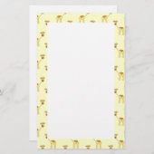 Cute Giraffe Pattern op Yellow. Briefpapier (Voorkant / Achterkant)