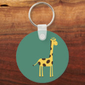 Cute Giraffe Personalized Green Sleutelhanger (Achterkant)