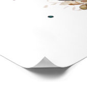 Cute Giraffe Poster de animal Floral (Coin)