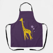 Cute Giraffe Roller Skating Paars Schort (Voorkant)