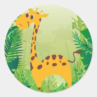 Cute Giraffe Ronde Sticker