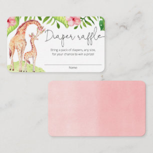 Cute giraffe safari girl diaplons informatiekaartje